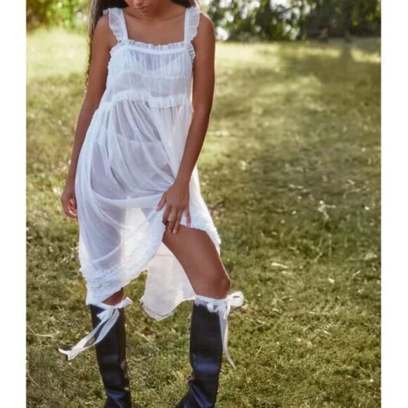 FREE PEOPLE NWT Moon Phase Midi Slip / Ivory - small - Picture 1 of 8
